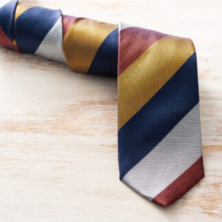 レジメンタルネクタイ（レッド×イエロー×ブルー×ホワイト）