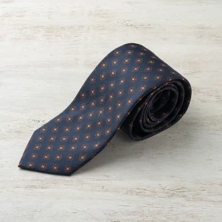 花柄ドット ネイビーネクタイ