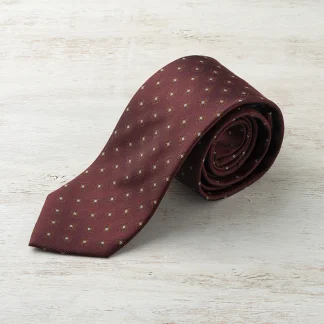 花柄ドットボルドーネクタイ
