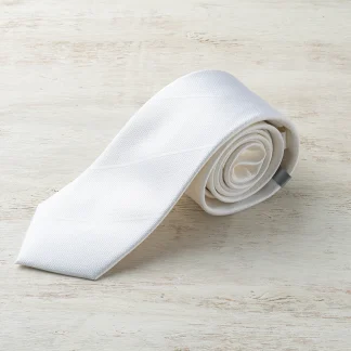 フォーマルネクタイ　白（織柄）