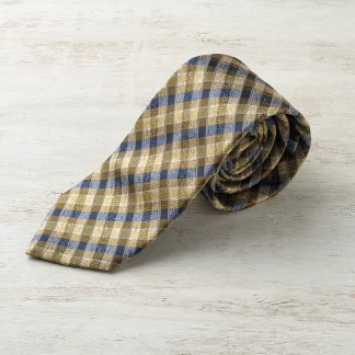 チェック柄イエローネクタイ