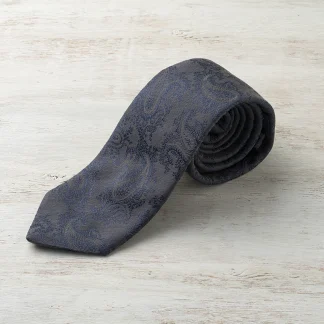 ペイズリー柄ネイビーネクタイ