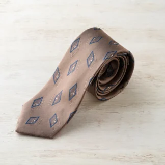 ネクタイ（ライトブラウン／菱形）