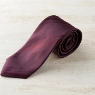 ネクタイ（ボルドー／ストライプ）