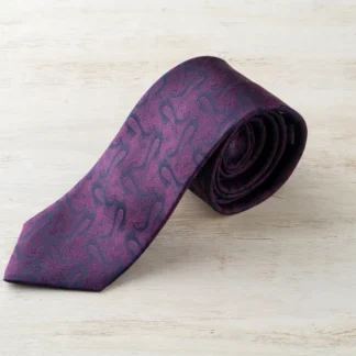 ネクタイ（ネイビー×パープル（玉虫色）／ペイズリー）