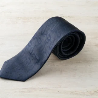 ネクタイ（ネイビー×グレー（玉虫色）／ペイズリー）