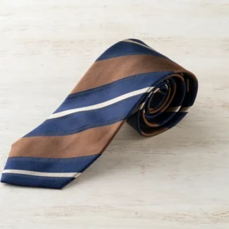 レジメンタルネクタイ（ネイビー×ブラウン×ホワイト）